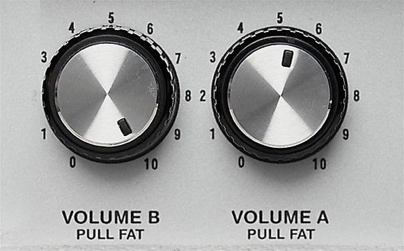 Two channels with independent Volume and PULL FAT control dials